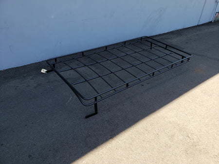 EZGO-S6CURVED-84RR3 ROOF RACK FITS EZ GO EXPRESS S6 SHADE TOP black metal cargo rack custom fabricated for golf carts, designed for additional utility and storage.