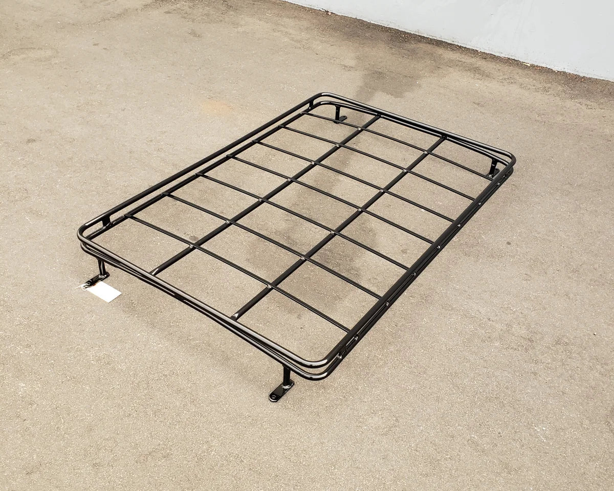 TOM-EMERGE2PASS-49RR3 Tomberlin Emerge 2 Passenger Roof Rack made of black metal tubing, designed for custom fabrication for golf carts, providing durable cargo and utility support.