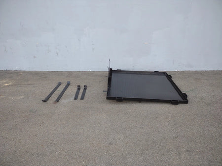 CC-PREC-DECK48X48 SMALL FLATBED DECK with custom fabrication for golf carts, shown with mounting brackets, designed for cargo or specialty golf cart beds applications.