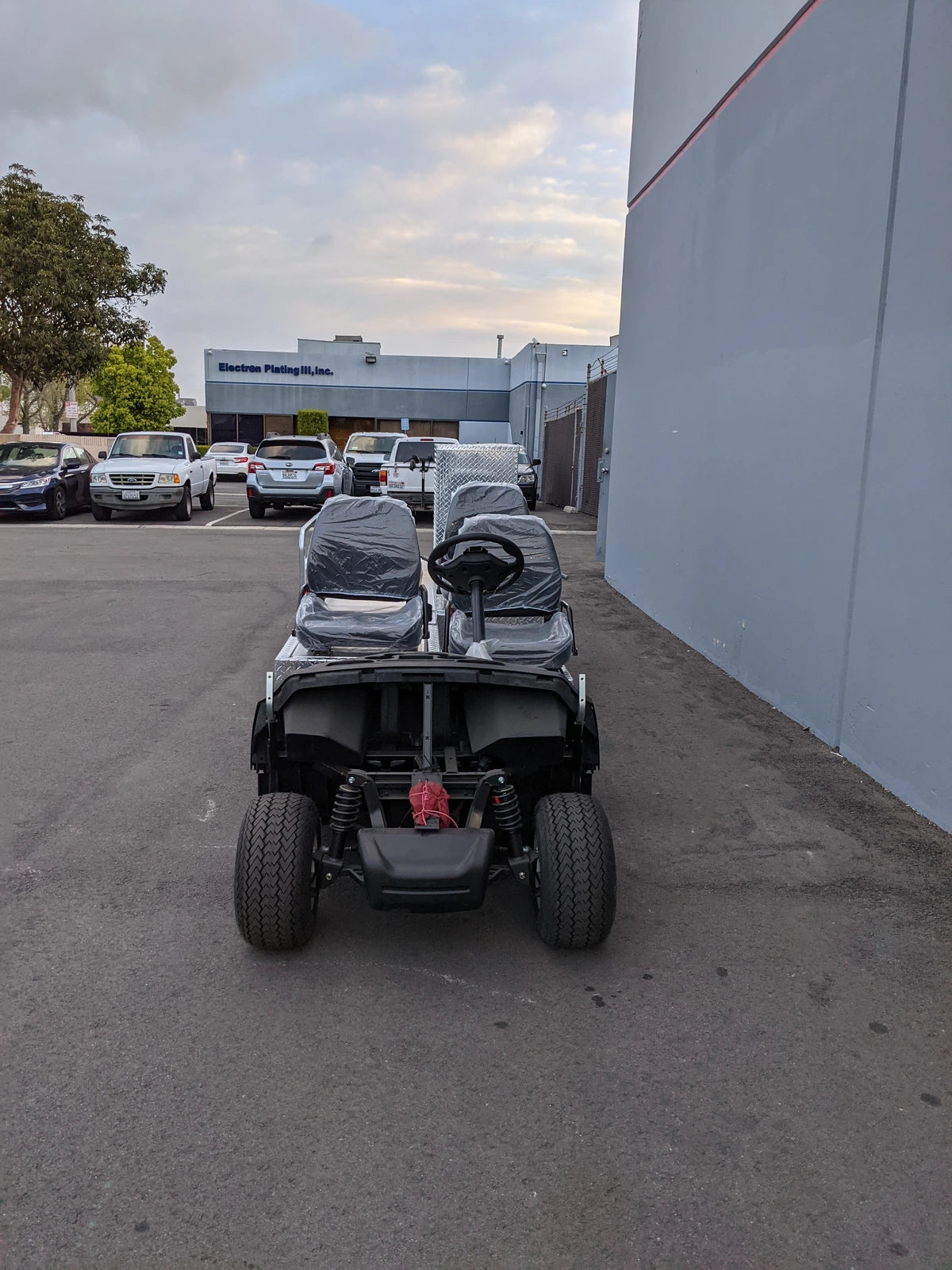 YAM-AMB-3SEAT-96X23 Ambulance Conversion for Yamaha Drive and Drive 2 Golf Cart featuring custom fabrication with a compact utility design for specialized golf cart ambulance use.
