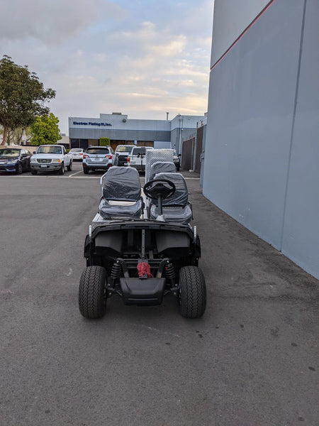 YAM-AMB-3SEAT-96X23 Ambulance Conversion for Yamaha Drive and Drive 2 Golf Cart featuring custom fabrication with a compact utility design for specialized golf cart ambulance use.