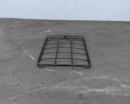 EZGO-2FIVE-49RR3 EZ GO 2 FIVE ROOF RACK made of black metal tubing designed as custom fabrication for golf carts to carry cargo and accessories securely on the roof.