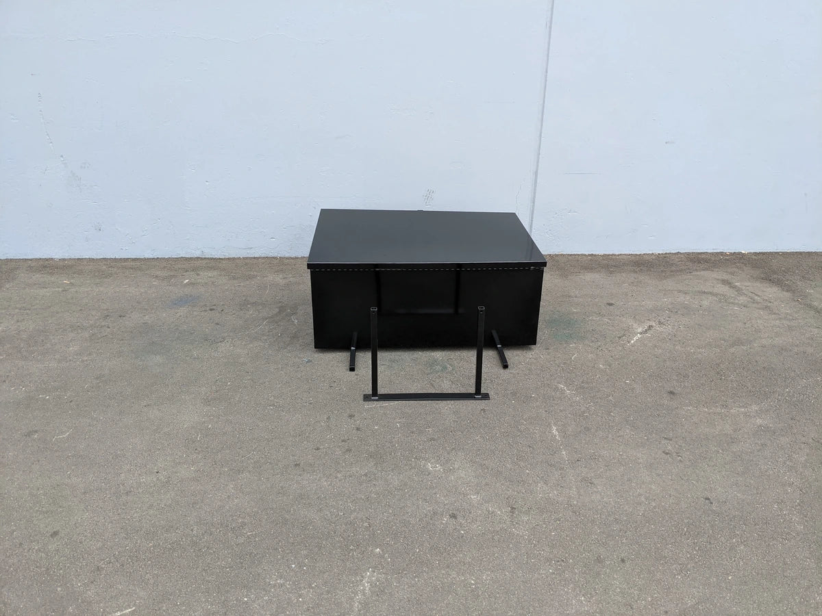 EZGO-RXV-CARGO31 EZ GO RXV HEAVY-DUTY LOCKING CARGO BOX black metal utility box designed for custom fabrication for golf carts, ideal for secure cargo storage.