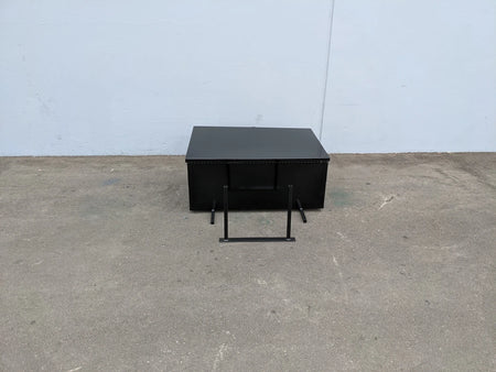 EZGO-RXV-CARGO31 EZ GO RXV HEAVY-DUTY LOCKING CARGO BOX black metal utility box designed for custom fabrication for golf carts, ideal for secure cargo storage.