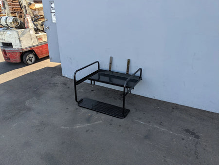 EZGO-TXT-SB-COMBO EZ GO TXT FLIP OVER SEAT/BOX COMBO golf cart accessory designed as a custom fabrication with metal frame and platform for versatile cargo and seating use.