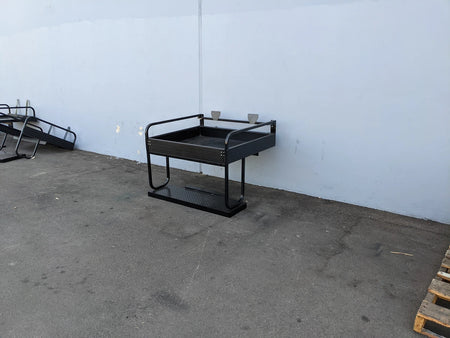 EZGO-RXV-SB-COMBO EZ GO RXV HEAVY-DUTY SEAT BOX COMBO designed for custom fabrication of golf carts, featuring a sturdy metal frame and spacious utility box for cargo and accessories.