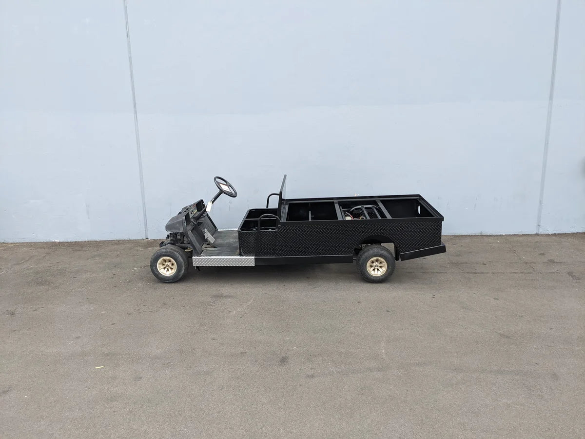 YAM-UMAX-ST-FLAT-72 Yamaha Umax 6 foot Flatbed Conversion showing custom fabrication for golf carts with a sturdy flatbed cargo area and utility design.