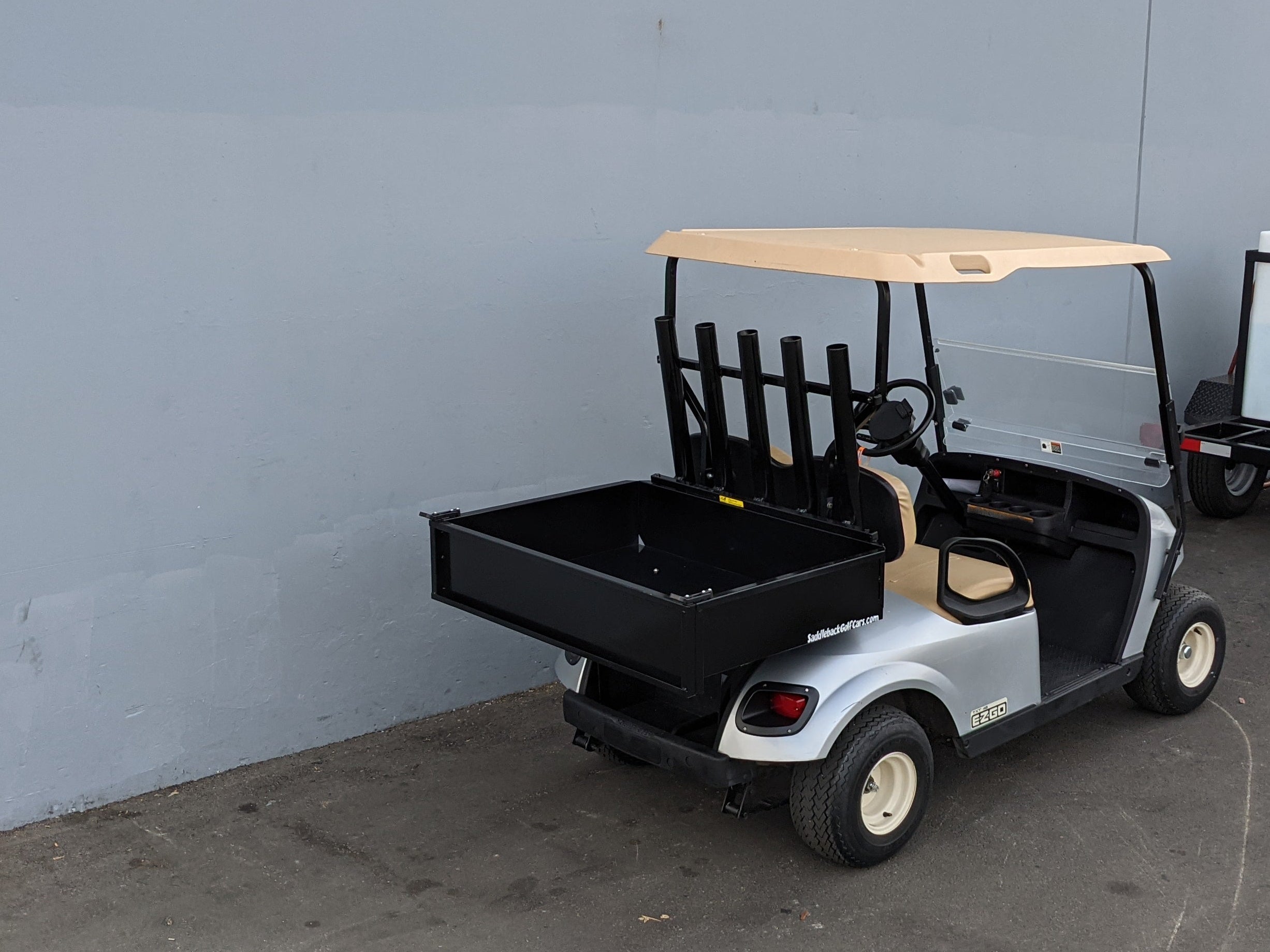 5-Tube Rear Tool Rack for Golf Carts from a different angle.