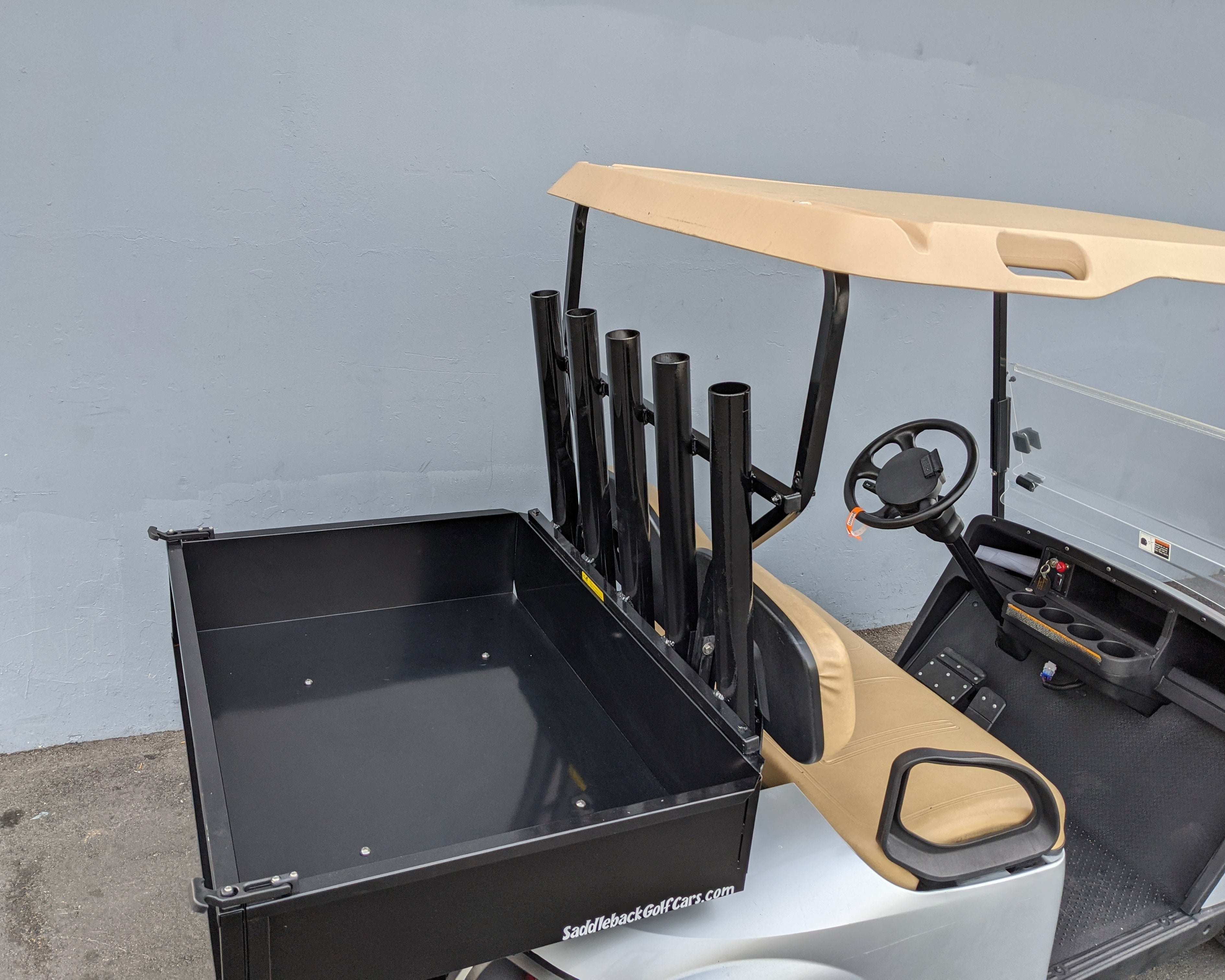 5-Tube Rear Tool Rack for Golf Carts in a close-up view.