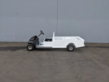 CC-PREC-ST-FLAT-72 CLUB CAR PRECEDENT 6 FOOT FLATBED CONVERSION featuring a custom fabricated flatbed for specialty golf cart cargo and utility hauling needs.
