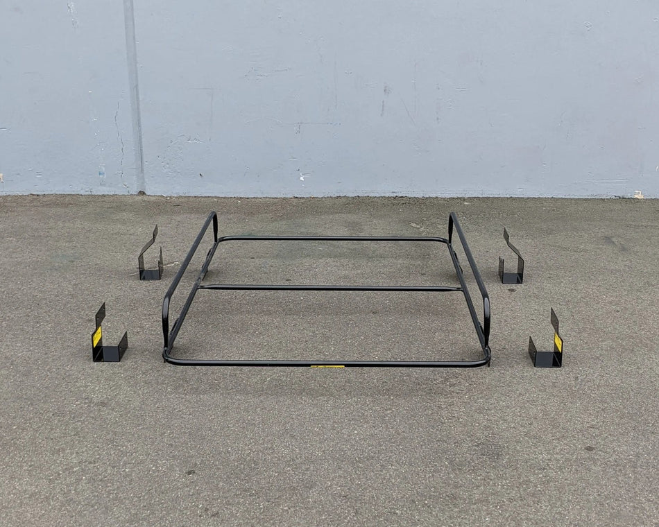 ACG-TSPORT-50LR AMERICAN CUSTOM GOLF CAR T-SPORT LADDER RACK flat black steel frame and mounting brackets designed for secure cargo and ladder transport on golf carts.