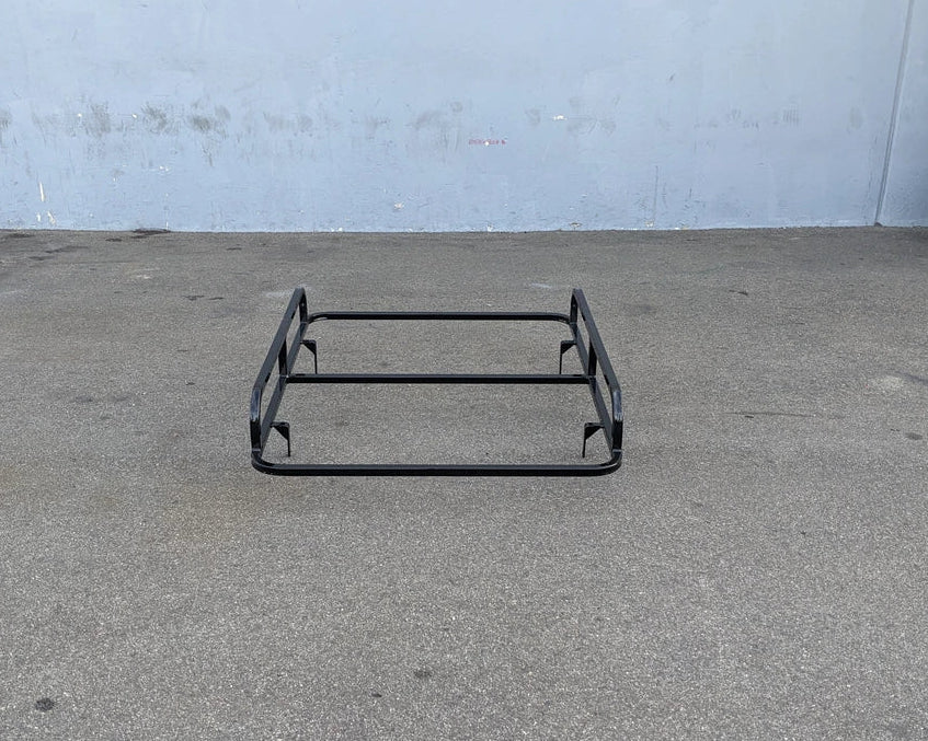 EVO-CLASSIC2-50LR EVOLUTION CLASSIC 2 LADDER RACK made of durable metal with a black finish, designed for custom fabrication for golf carts to carry ladders and cargo efficiently.