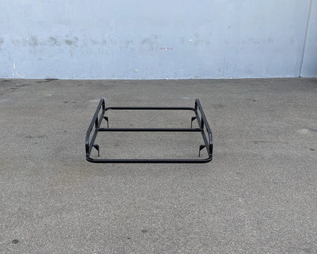 EVO-CLASSIC2-50LR EVOLUTION CLASSIC 2 LADDER RACK made of durable metal with a black finish, designed for custom fabrication for golf carts to carry ladders and cargo efficiently.