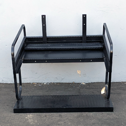 YAM-DRIVE2-SB-COMBO YAMAHA DRIVE 2 REAR SEAT CONVERTIBLE COMBO designed with custom fabrication for golf carts, featuring durable metal construction suitable for specialty golf cart beds and utility cargo.